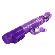 Фиолетовый хай-тек вибратор с ротацией и возвратно-поступательным движением - 24 см. - фото, цены