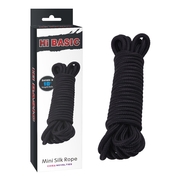 Хлопковая черная верёвка для любовных игр Mini Silk Rope - 10 м. - фото, цены