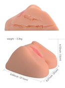 Телесная вагина с розовыми губками и двумя отверстиями - фото, цены