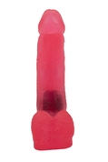 Розовая гелевая насадка для страпона - 19 см. - фото, цены