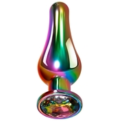 Радужная металлическая пробка Rainbow Metal Plug Large - 12,9 см. - фото, цены
