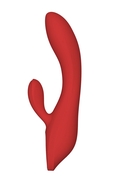 Красный вибратор с клиторальным отростком Sofia - 21 см. - фото, цены