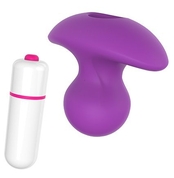 Фиолетовая вибропробка Pleasure Knob - 6,5 см. - фото, цены