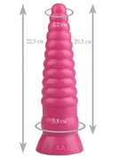 Розовая рельефная коническая анальная втулка - 22,5 см. - фото, цены