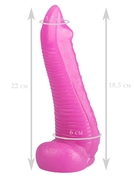 Розовая рельефная реалистичная анальная втулка - 22 см. - фото, цены