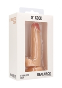 Телесный фаллоимитатор Realistic Cock 8 With Scrotum - 20 см. - фото, цены