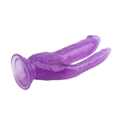 Фиолетовый анально-вагинальный фаллоимитатор - 20 см. - фото, цены