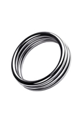 Металлическое эрекционное кольцо с рёбрышками размера L - фото, цены
