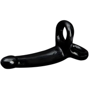 Чёрная насадка на пенис для двойного проникновения - 12,7 см. - фото, цены
