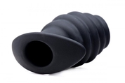 Большая черная анальная пробка Hive Ass Tunnel Silicone Ribbed Hollow Anal Plug Large - 9,65 см. - фото, цены