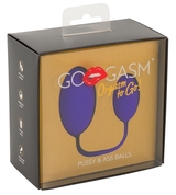 Фиолетовые вагинальный и анальный шарики GoGasm - фото, цены