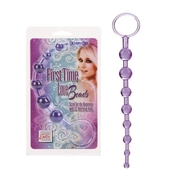 Фиолетовая анальная цепочка First Time Love Beads - 21 см. - фото, цены