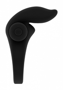 Черное эрекционное виброкольцо Bunny Silicone Cockring With Stimulating Ears - фото, цены