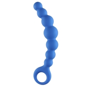 Синяя упругая анальная цепочка Flexible Wand - 18 см. - фото, цены