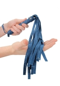 Синяя многохвостая джинсовая плеть Roughend Denim Style - 57 см. - фото, цены