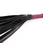 Черная плеть-флогер с розовой ручкой - 40 см. - фото, цены