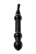 Элегантный чёрный анальный стимулятор с шариками на стволе - 19 см. - фото, цены