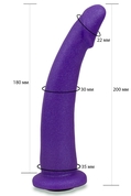 Фиолетовая гладкая изогнутая насадка-плаг - 20 см. - фото, цены