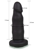 Черная реалистичная насадка-фаллоимитатор с головкой - 13 см. - фото, цены