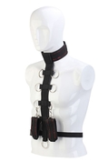 Черный шейный воротник и манжеты на запястья Collar Body Restraint - фото, цены