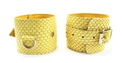 Кожаные наручники Желтый питон - фото, цены