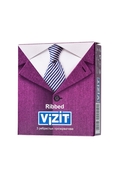 Ребристые презервативы Vizit Ribbed - 3 шт. - фото, цены