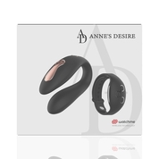 Черный вибратор для пар с пультом-часами Anne s Desire Dual Pleasure Vibe - фото, цены
