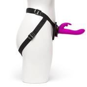 Лиловый страпон Rechargeable Vibrating Strap-On Harness Set - 17,6 см. - фото, цены