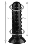 Черная анальная втулка с шипиками - 19,5 см. - фото, цены