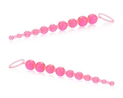 Розовая анальная цепочка X-10 Beads - 28 см. - фото, цены