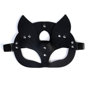 Оригинальная черная маска «Кошка» с ушками - фото, цены