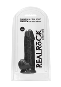 Черный фаллоимитатор Realistic Cock With Scrotum - 21,5 см. - фото, цены