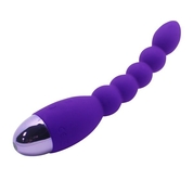 Фиолетовый анальный вибростимулятор Lovers Beads - 19 см. - фото, цены