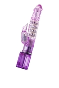 Фиолетовый хай-тек вибратор High-Tech fantasy с бусинами и отростком - 27,2 см. - фото, цены