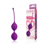 Фиолетовые двойные вагинальные шарики с хвостиком Cosmo - фото, цены