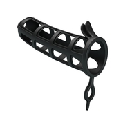 Черная насадка-клетка Penis Sleeve - 11,6 см. - фото, цены