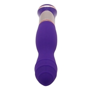 Фиолетовый вибратор с ротацией Ecstasy Deluxe Rippled Vibe - 20 см. - фото, цены