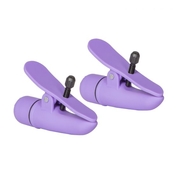 Фиолетовые зажимы-прищепки с вибрацией Nipplettes - фото, цены