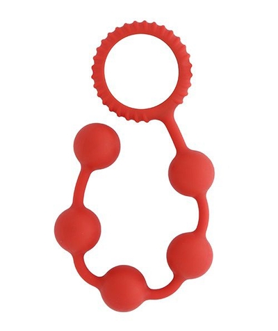 Красная анальная цепочка Menzstuff Butt Beads - 23 см. - фото, цены