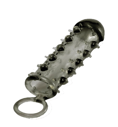 Дымчатая стимулирующая насадка с закрытой головкой Samurai Penis Sleeve Black - 14,5 см. - фото, цены