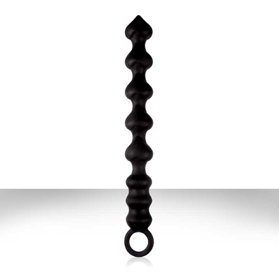 Черная анальная цепочка из силикона Perles D Amour - 22 см. - фото, цены