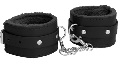 Черные поножи Plush Leather Ankle Cuffs - фото, цены
