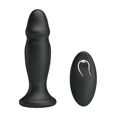 Черная анальная втулка с 12 режимами вибрации Mr Play - 12,4 см. - фото, цены