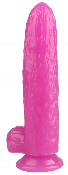 Розовый фаллоимитатор-огурец на присоске - 25 см. - фото, цены