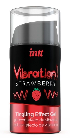 Жидкий интимный гель с эффектом вибрации Vibration! Strawberry - 15 мл. - фото, цены