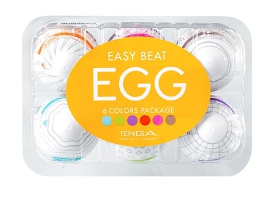 Набор из 6 мастурбаторов-яиц Tenga Egg I Strong Sensations с различными рельефом - фото, цены