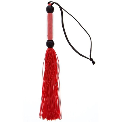 Красная мини-плеть из силикона и акрила Silicone Flogger Whip - 25,6 см. - фото, цены