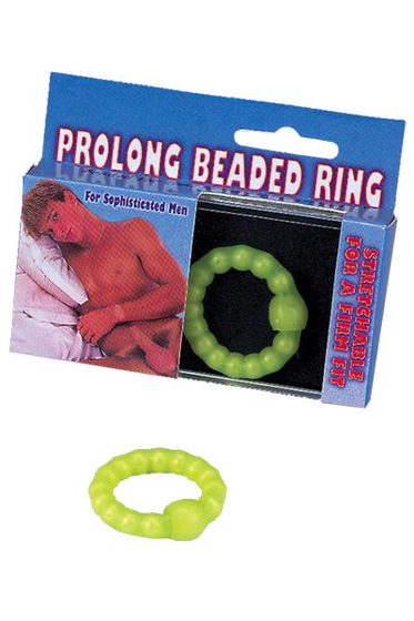 Салатное эрекционное кольцо с бусинами - фото, цены