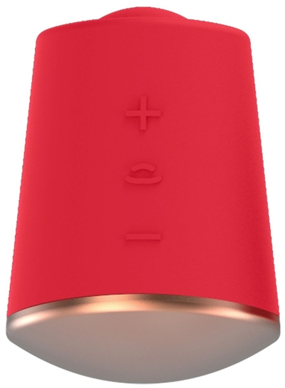 Красный клиторальный стимулятор Dazzling с вибрацией и ротацией - 6,7 см. - фото, цены