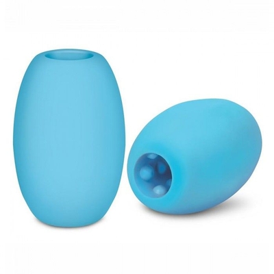Голубой двусторонний мастурбатор Mini Bubble - фото, цены